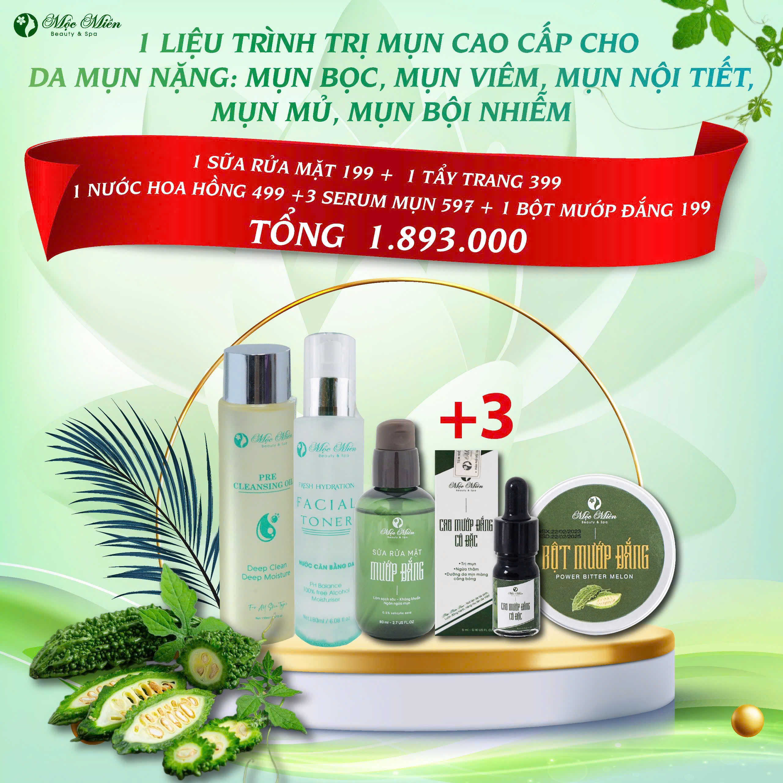 1 liệu trình trị mụn cao cấp cho da mụn nặng