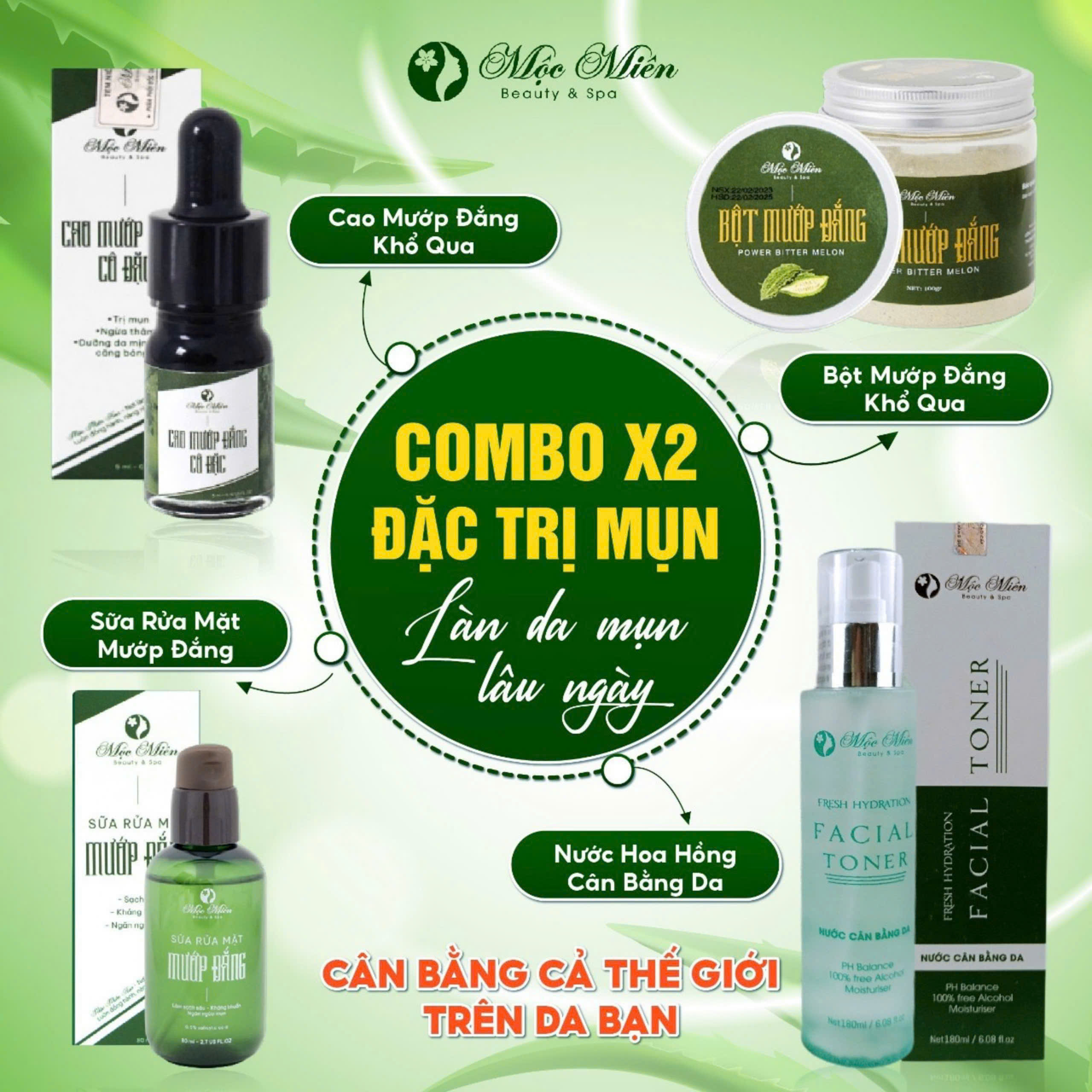 Set trị mụn lâu năm